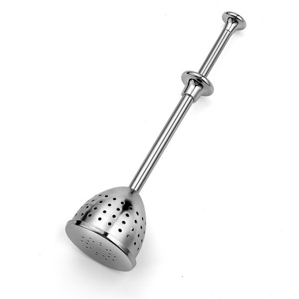 retractable reusable press type infuser portable stainless steel tea strainer 
retractable reusable press type infuser portable stainless steel tea strainer