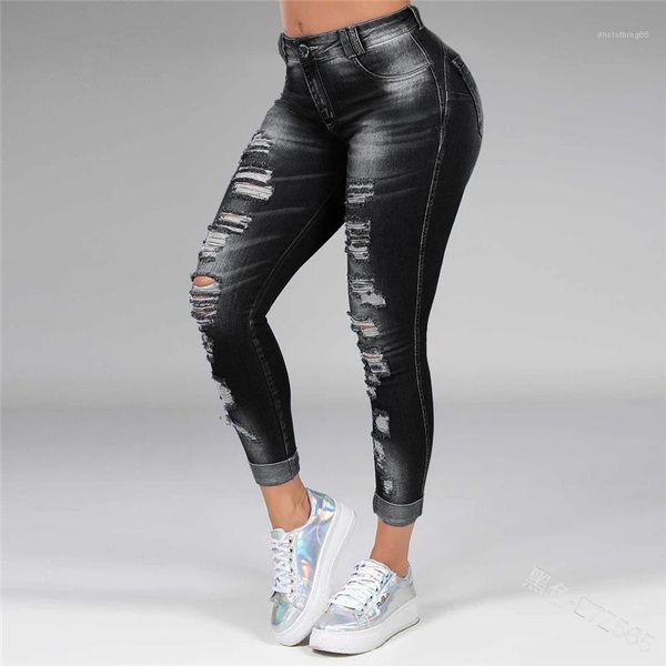 trousers womens designer jeans mid waist pencil pants fashion casual female clothing skinny solid color hole, Blue
trousers womens designer jeans mid waist pencil pants fashion casual female clothing skinny solid color hole, Blue