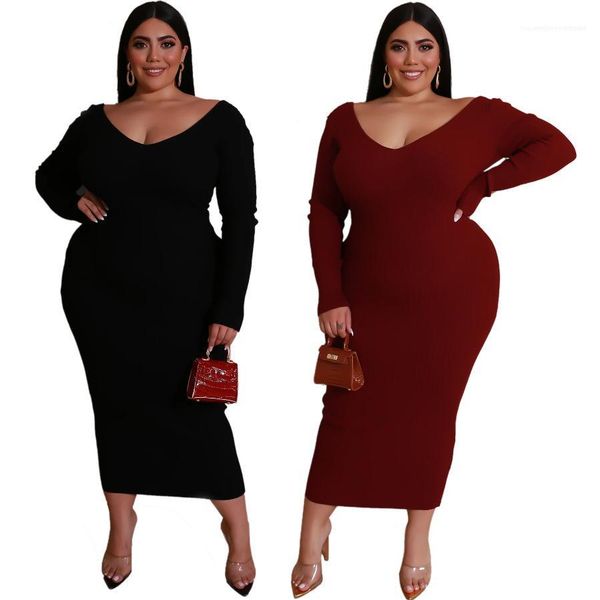 sleeve v neck dress plus size solid color fashion female clothing 2020 womens designer dresses long, Black;gray
sleeve v neck dress plus size solid color fashion female clothing 2020 womens designer dresses long, Black;gray