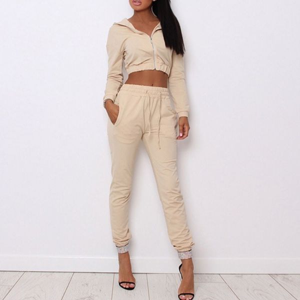 running sets fashion sport two piece set tracksuit women long sleeve zipper hoodie jacket crop high waist jogger pants sportswear, Black;blue
running sets fashion sport two piece set tracksuit women long sleeve zipper hoodie jacket crop high waist jogger pants sportswear, Black;blue