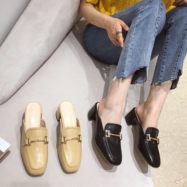 slippers square toe slipper women med heels mules shallow outsides shoes metal decoration slip on slide casual zapatos de mujer, Black
slippers square toe slipper women med heels mules shallow outsides shoes metal decoration slip on slide casual zapatos de mujer, Black