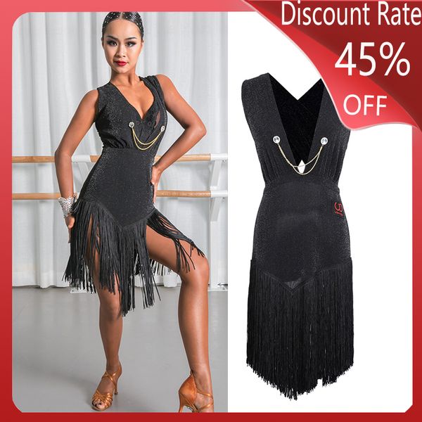 women latin dance dress female fringe dress practice performance wear salsa latin dance competition dresses dqs4118, Black;red
women latin dance dress female fringe dress practice performance wear salsa latin dance competition dresses dqs4118, Black;red
