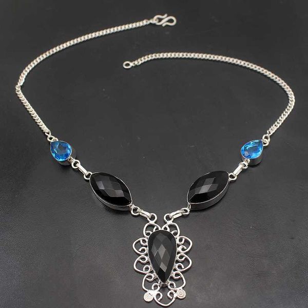 hermosa elegant charms black onyx shiny bluez silver color chain necklace 18 inch a771
hermosa elegant charms black onyx shiny bluez silver color chain necklace 18 inch a771