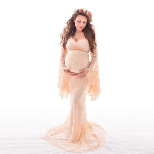 maternity dresses flare sleeve lace maxi gown for p shoot v neck pregnant women baby shower long dress pregnancy cloth, White
maternity dresses flare sleeve lace maxi gown for p shoot v neck pregnant women baby shower long dress pregnancy cloth, White