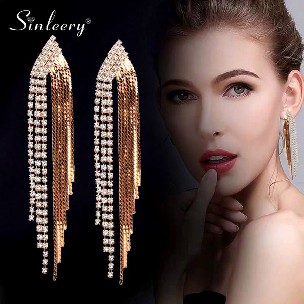 dangle & chandelier sinleery shining long tassel earrings for women clear crystal bridal hanging wedding femme brincos jewelry es223 ssh, Silver
dangle & chandelier sinleery shining long tassel earrings for women clear crystal bridal hanging wedding femme brincos jewelry es223 ssh, Silver