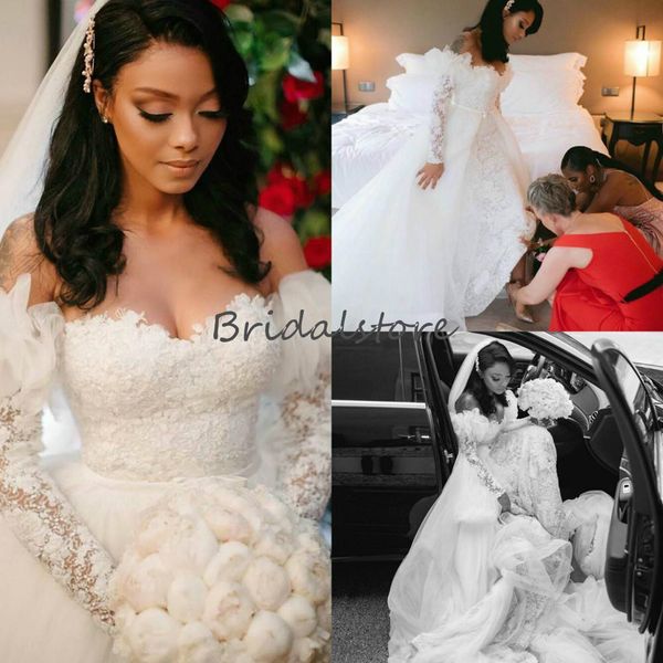 gorgeous mermaid wedding dresses with detachable train sweetheart long sleeves lace castle princess wedding gowns 2021 floral african bride, White
gorgeous mermaid wedding dresses with detachable train sweetheart long sleeves lace castle princess wedding gowns 2021 floral african bride, White