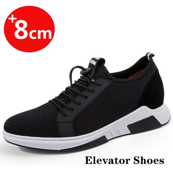 men sneakers elevator shoes high heels heightening shoes height increase hidden wedge tall man height, Black
men sneakers elevator shoes high heels heightening shoes height increase hidden wedge tall man height, Black