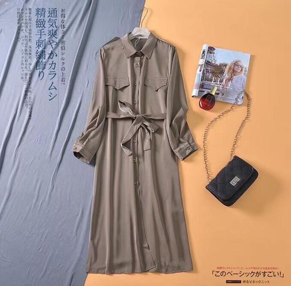 2020 autumn new women fashion dress slim waist shows thin satin long skirt acetic acid chiffon mercerized silk, Black;gray
2020 autumn new women fashion dress slim waist shows thin satin long skirt acetic acid chiffon mercerized silk, Black;gray
