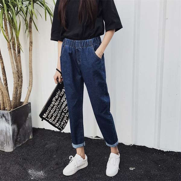 jeans women vintage elastic waist couples korean style denim straight harjauku womens leisure button students trousers 2020 new, Blue
jeans women vintage elastic waist couples korean style denim straight harjauku womens leisure button students trousers 2020 new, Blue