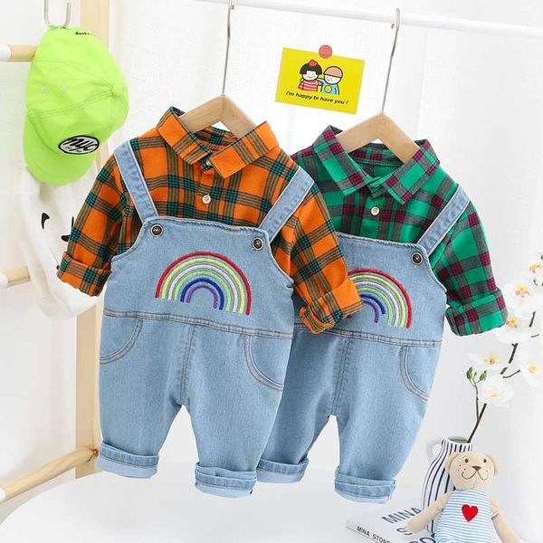 hylkidhuose baby boys clothing sets 2020 autumn newborn infant clothes plaid shirt rainbow denim overalls children kids costume, White
hylkidhuose baby boys clothing sets 2020 autumn newborn infant clothes plaid shirt rainbow denim overalls children kids costume, White