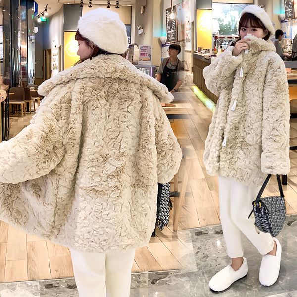 will limit lambs wool coat in female horn long fluffy hair loose ins the new coat, Black
will limit lambs wool coat in female horn long fluffy hair loose ins the new coat, Black