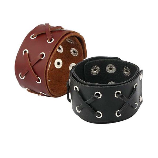 xeongkvi europe america punk wide leather woven men bracelet contracted fashion party hand catenary accessories gift, Golden;silver
xeongkvi europe america punk wide leather woven men bracelet contracted fashion party hand catenary accessories gift, Golden;silver