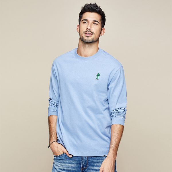 kuegou 2020 autumn 100% cotton embroidery print t shirt men tshirt brand t-shirt long sleeve tee shirt fashion clothes 1286, White;black
kuegou 2020 autumn 100% cotton embroidery print t shirt men tshirt brand t-shirt long sleeve tee shirt fashion clothes 1286, White;black
