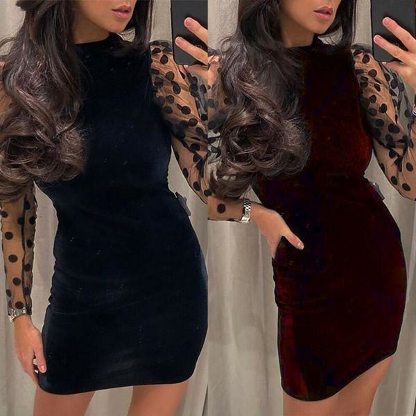 imcute 2020 women wine red see-through turtleneck long sleeve polka dot mesh tulle evening party short mini dress backless, Black;gray
imcute 2020 women wine red see-through turtleneck long sleeve polka dot mesh tulle evening party short mini dress backless, Black;gray