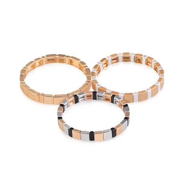 enamel rainbow beaded tile bracelet alloy spray paint color matching chic stretch hand chains jewelry for women, Black
enamel rainbow beaded tile bracelet alloy spray paint color matching chic stretch hand chains jewelry for women, Black