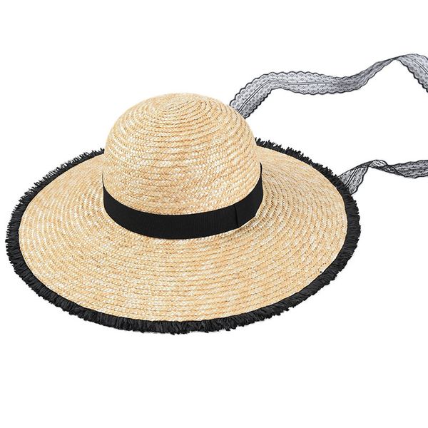 USPOP women natural wheat straw hats black rough edges lace-up sun hats wide brim lace ribbon beach female summer hat, Blue;gray
USPOP women natural wheat straw hats black rough edges lace-up sun hats wide brim lace ribbon beach female summer hat, Blue;gray