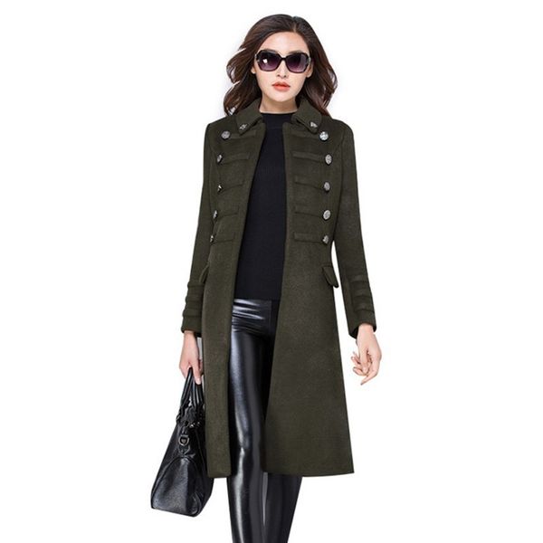winter women new turn down collar slim wool coat autumn fashion mid long double breasted plus size female outerwear, Black
winter women new turn down collar slim wool coat autumn fashion mid long double breasted plus size female outerwear, Black