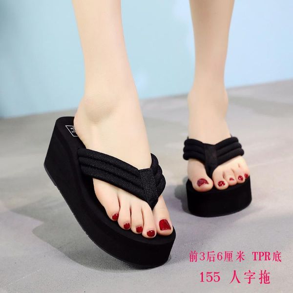 summer slope heel anti slip women's herringbone slipper going out slipper seaside holiday thick soled hand made beach shoes, Black
summer slope heel anti slip women's herringbone slipper going out slipper seaside holiday thick soled hand made beach shoes, Black