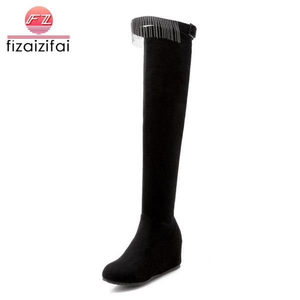 coolcept women thigh high boots fashion buckle winter fur shoes woman fringes round toe height increasing boots size 32-43, Black
coolcept women thigh high boots fashion buckle winter fur shoes woman fringes round toe height increasing boots size 32-43, Black