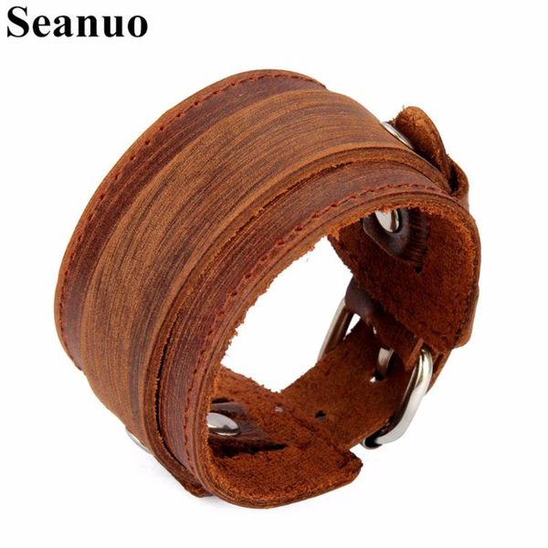 seanuo brown double layers genuine leather belt clasps wrap men bangles & bracelets punk adjustable male sport biker bracelets, Red;blue
seanuo brown double layers genuine leather belt clasps wrap men bangles & bracelets punk adjustable male sport biker bracelets, Red;blue