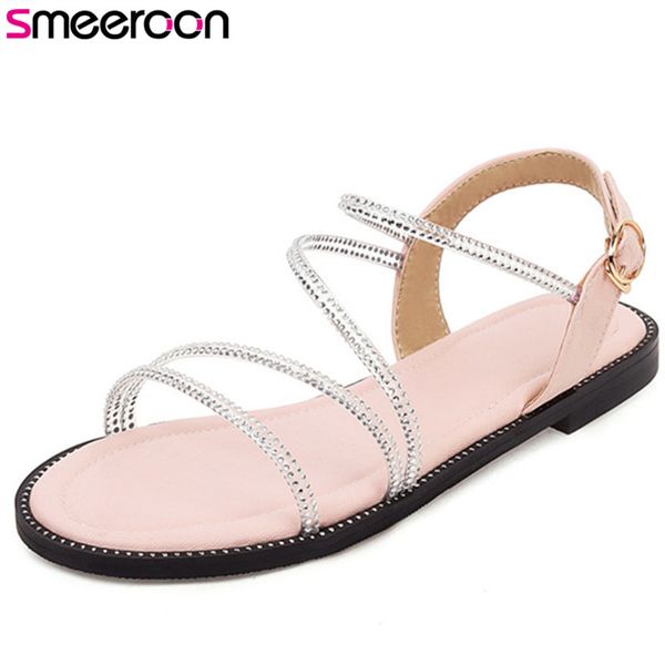smeeroon 2020 plus size 33-43 women sandals crystal buckle comfortable sweet beach casual shoes summer flat sandals ladies, Black
smeeroon 2020 plus size 33-43 women sandals crystal buckle comfortable sweet beach casual shoes summer flat sandals ladies, Black