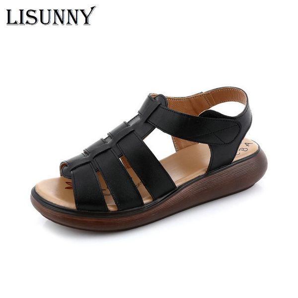 lisunny 2020 new summer thick bottom gladiator sandals woman open toe flat with summer shoes woman genuine leather sandals, Black
lisunny 2020 new summer thick bottom gladiator sandals woman open toe flat with summer shoes woman genuine leather sandals, Black