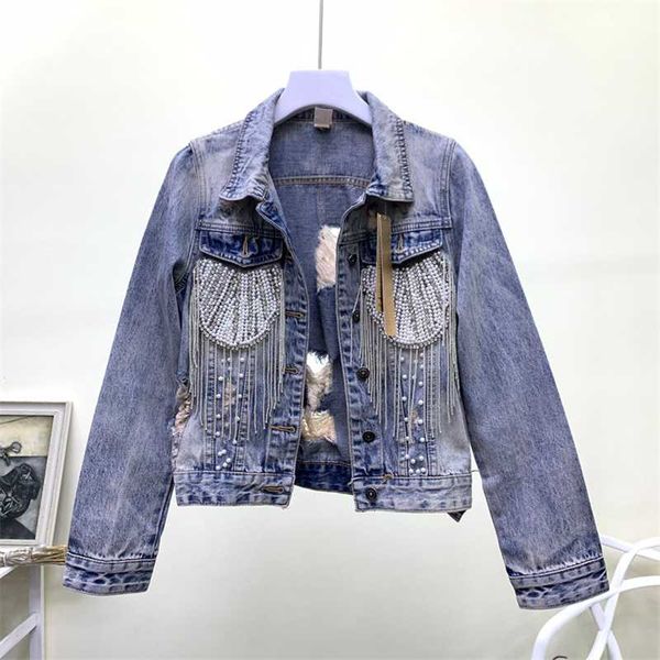 harajuku holes jeans jacket womens spring autumn beading tassel short denim jacket long sleeve loose jeans outerwear female h296, Black;brown
harajuku holes jeans jacket womens spring autumn beading tassel short denim jacket long sleeve loose jeans outerwear female h296, Black;brown