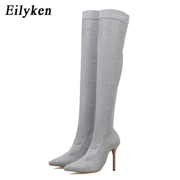 eilyken women over the knee boots high heel silp on pointed toe stretch fabric socks boots fashion handmade shoes 7cm 12cm, Black
eilyken women over the knee boots high heel silp on pointed toe stretch fabric socks boots fashion handmade shoes 7cm 12cm, Black