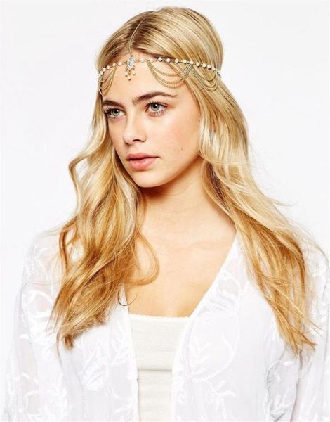 pearl crystal headbands for women bohemian gypsy tribal blue stone head chain party bridal wedding hair accessories, Golden;silver
pearl crystal headbands for women bohemian gypsy tribal blue stone head chain party bridal wedding hair accessories, Golden;silver