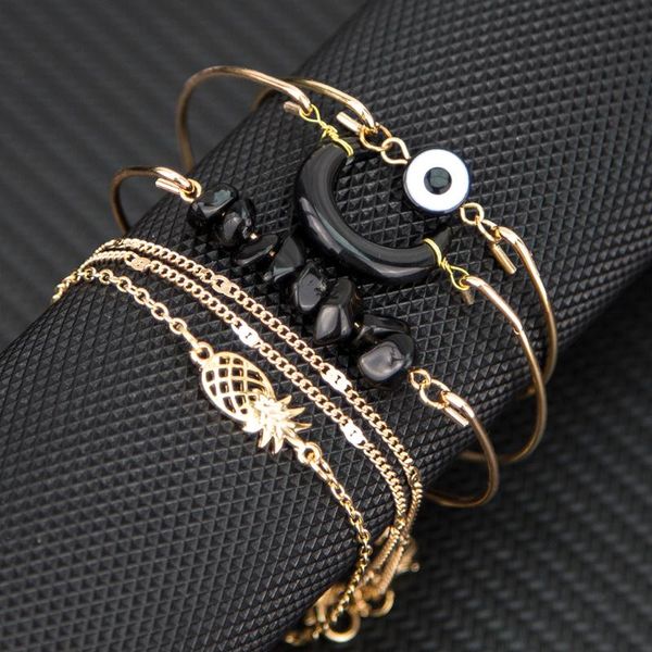 6pcs/set fashion black moon bracelet for women shell pendant gold color chain bracelet set jewelry gifts
6pcs/set fashion black moon bracelet for women shell pendant gold color chain bracelet set jewelry gifts