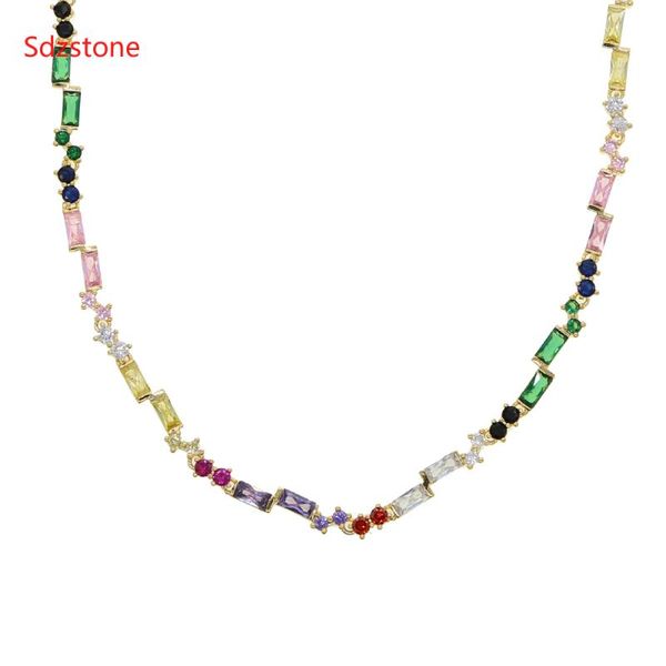 adjust chain 30-60cm full square rainbow cz charm necklaces delicate women girls jewelry tement fine gold charm choker necklaces, Silver
adjust chain 30-60cm full square rainbow cz charm necklaces delicate women girls jewelry tement fine gold charm choker necklaces, Silver