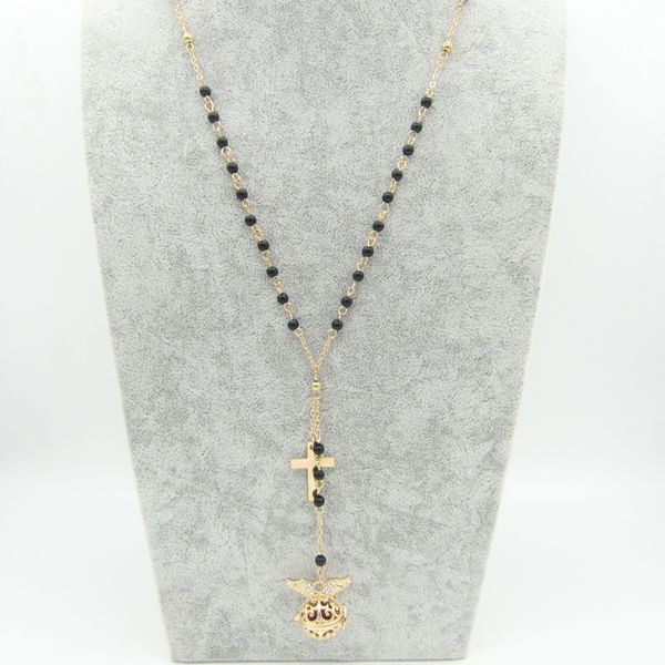 exquisite model black beads rosary and openable locket cage diy felt ball lava bead girl`s oil diffuser aroma necklace, Silver
exquisite model black beads rosary and openable locket cage diy felt ball lava bead girl`s oil diffuser aroma necklace, Silver