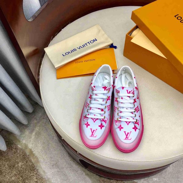 2020 new ladies casual sneakers, comfortable and breathable flat shoes, and versatileaa, Red;white