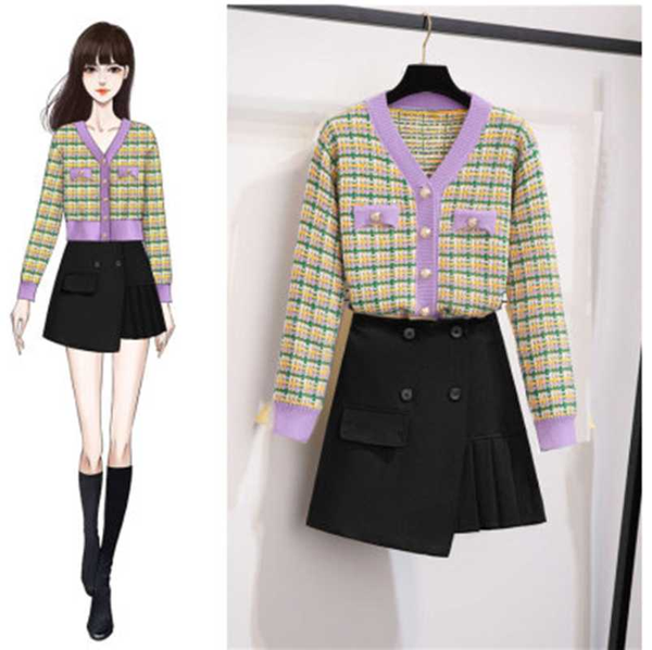 2020 autumn women's suits v neck long sleeve knit cardigan short coat + fashion mini skirt 2 pieces sets conjuntos mujer, Gray
2020 autumn women's suits v neck long sleeve knit cardigan short coat + fashion mini skirt 2 pieces sets conjuntos mujer, Gray