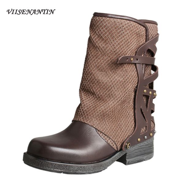 layer cowhide british style old retro square head thick low heel color matching rivets neutral handsome knight boots, Black
layer cowhide british style old retro square head thick low heel color matching rivets neutral handsome knight boots, Black