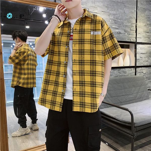 loldeal men's summer short sleeve plaid shirt men's small fresh back print letter loose shirt, White;black
loldeal men's summer short sleeve plaid shirt men's small fresh back print letter loose shirt, White;black