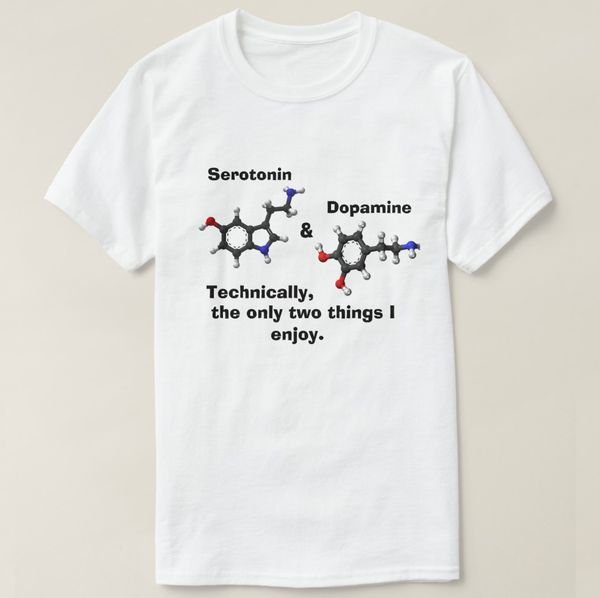 2019 printed men t shirt cotton short sleeve serotonin and dopamine t-shirt women tshirt