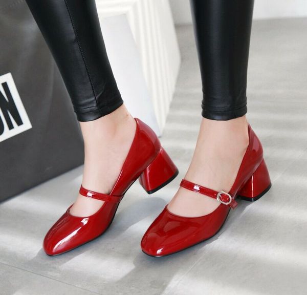 dress shoes mary janes womens shiny-leather pumps block-heels buckle clubwear girls, Black
dress shoes mary janes womens shiny-leather pumps block-heels buckle clubwear girls, Black