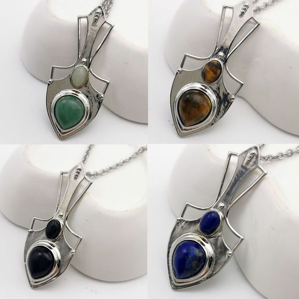 charms punk natural stone diy jewelry designs sword lapis lazuli clear quartz sea opal inlaid stainless steel pendants, Bronze;silver
charms punk natural stone diy jewelry designs sword lapis lazuli clear quartz sea opal inlaid stainless steel pendants, Bronze;silver