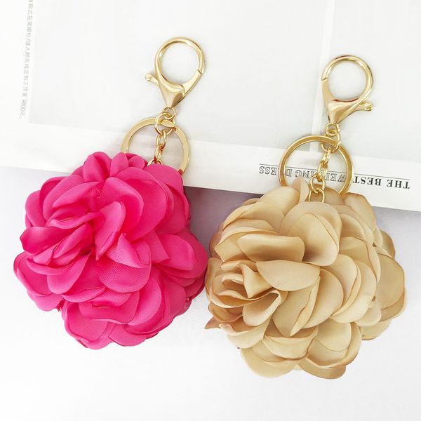 lovely cloth rose flowers ball key chains handmade colorful flowers keychains bags key pendants decor creative gifts for lovers, Silver 
lovely cloth rose flowers ball key chains handmade colorful flowers keychains bags key pendants decor creative gifts for lovers, Silver