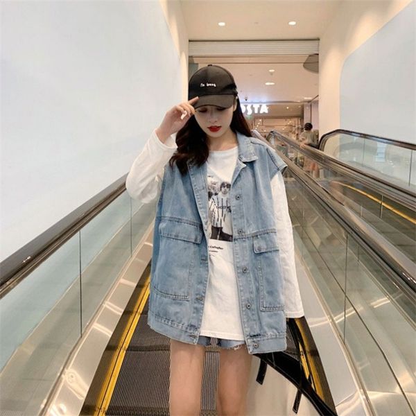 2020 new vintage hole street casual women's jeans jacket denim slim short female big sleeveless jacket blue coat work clothes, Black;brown
2020 new vintage hole street casual women's jeans jacket denim slim short female big sleeveless jacket blue coat work clothes, Black;brown