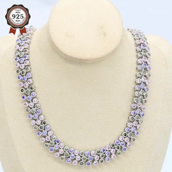 chains geometric silver color necklace for women multicolor zircon wedding jewelry gift box 45cm
chains geometric silver color necklace for women multicolor zircon wedding jewelry gift box 45cm
