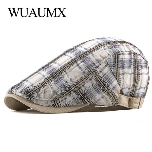 berets wuaumx plaid hat for men women summer thin peaked ivy cap casual duckbill hats painter sboy boina hombre, Blue;gray
berets wuaumx plaid hat for men women summer thin peaked ivy cap casual duckbill hats painter sboy boina hombre, Blue;gray