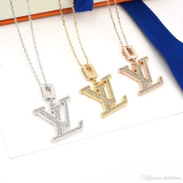 new full diamond lettered tricolour optional designer jewelry classic joker fashion women designer necklace, Silver
new full diamond lettered tricolour optional designer jewelry classic joker fashion women designer necklace, Silver