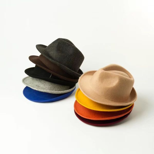 01909-hh solid small brim color wool fedoras cap men women leisure panama jazz hat, Blue;gray
01909-hh solid small brim color wool fedoras cap men women leisure panama jazz hat, Blue;gray