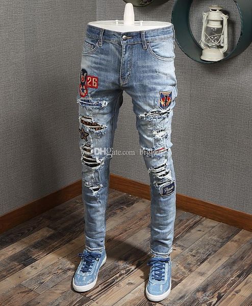 1patches destroyed white jeans damage hole wash pencil leg slim denim cotton men's nice quality, Blue
1patches destroyed white jeans damage hole wash pencil leg slim denim cotton men's nice quality, Blue