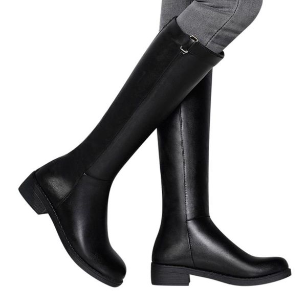 sagace women's long tube rider boots new autumn shoes retro low heel boots fashion women's thick with side zipper buckle, Black 
sagace women's long tube rider boots new autumn shoes retro low heel boots fashion women's thick with side zipper buckle, Black