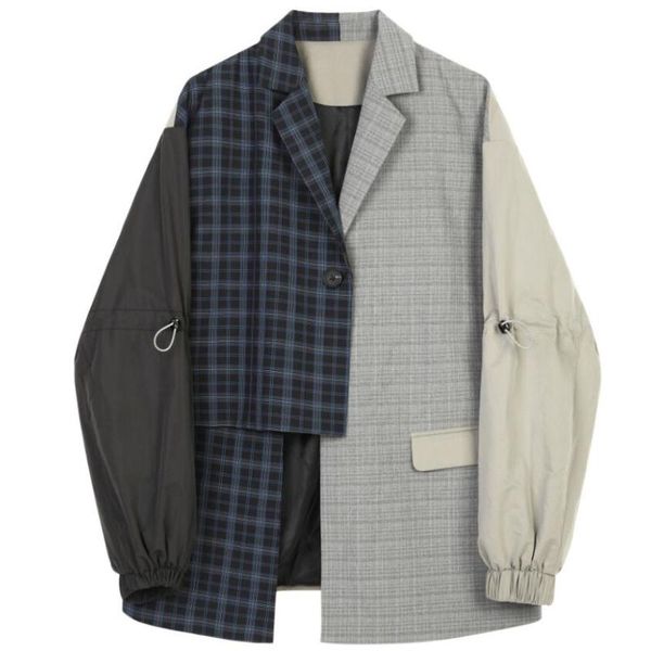 fashion spring autumn women blue plaid asymmetrical loose blazer new lapel long sleeve loose fit jacket, White;black
fashion spring autumn women blue plaid asymmetrical loose blazer new lapel long sleeve loose fit jacket, White;black