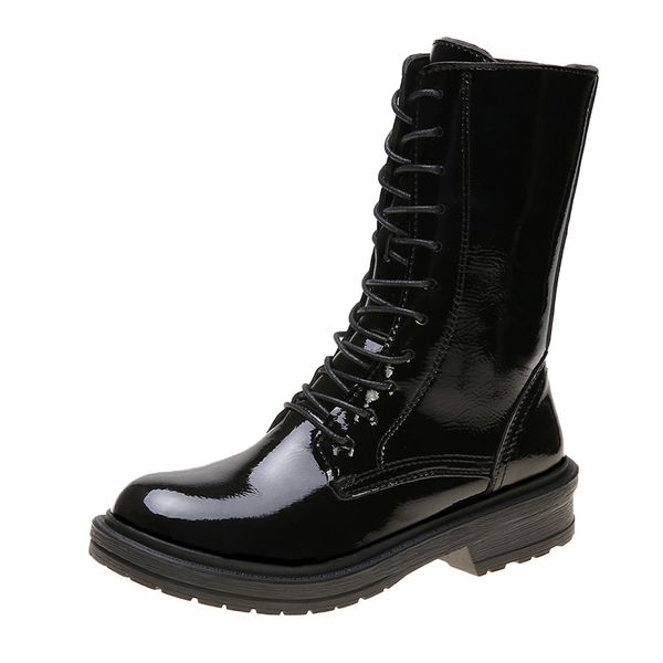 women's leather shoes heel ankle boots women mid-calf flat shoes ladies platform boots autumn motorcycle rubber, Black
women's leather shoes heel ankle boots women mid-calf flat shoes ladies platform boots autumn motorcycle rubber, Black
