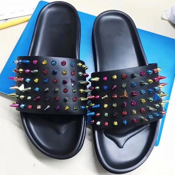 women slippers summer 2020 fashion genuine leather sharp rivets women slids runway party dress tenis zapatos 40 shoes, Black
women slippers summer 2020 fashion genuine leather sharp rivets women slids runway party dress tenis zapatos 40 shoes, Black